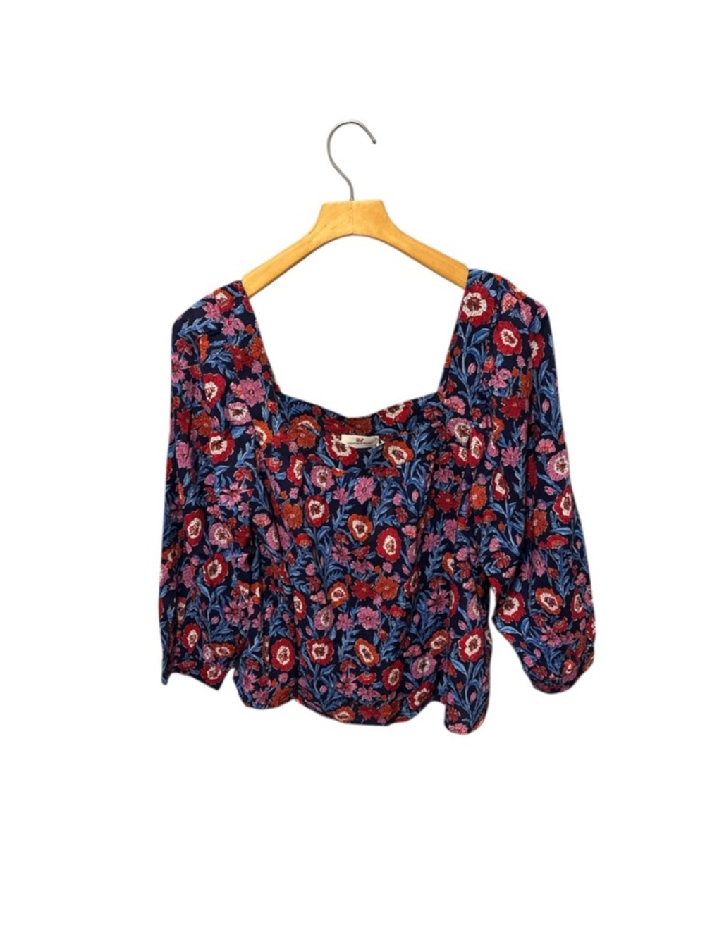 Vineyard Vines Tisbury Floral Square Neck Top Medium NWT